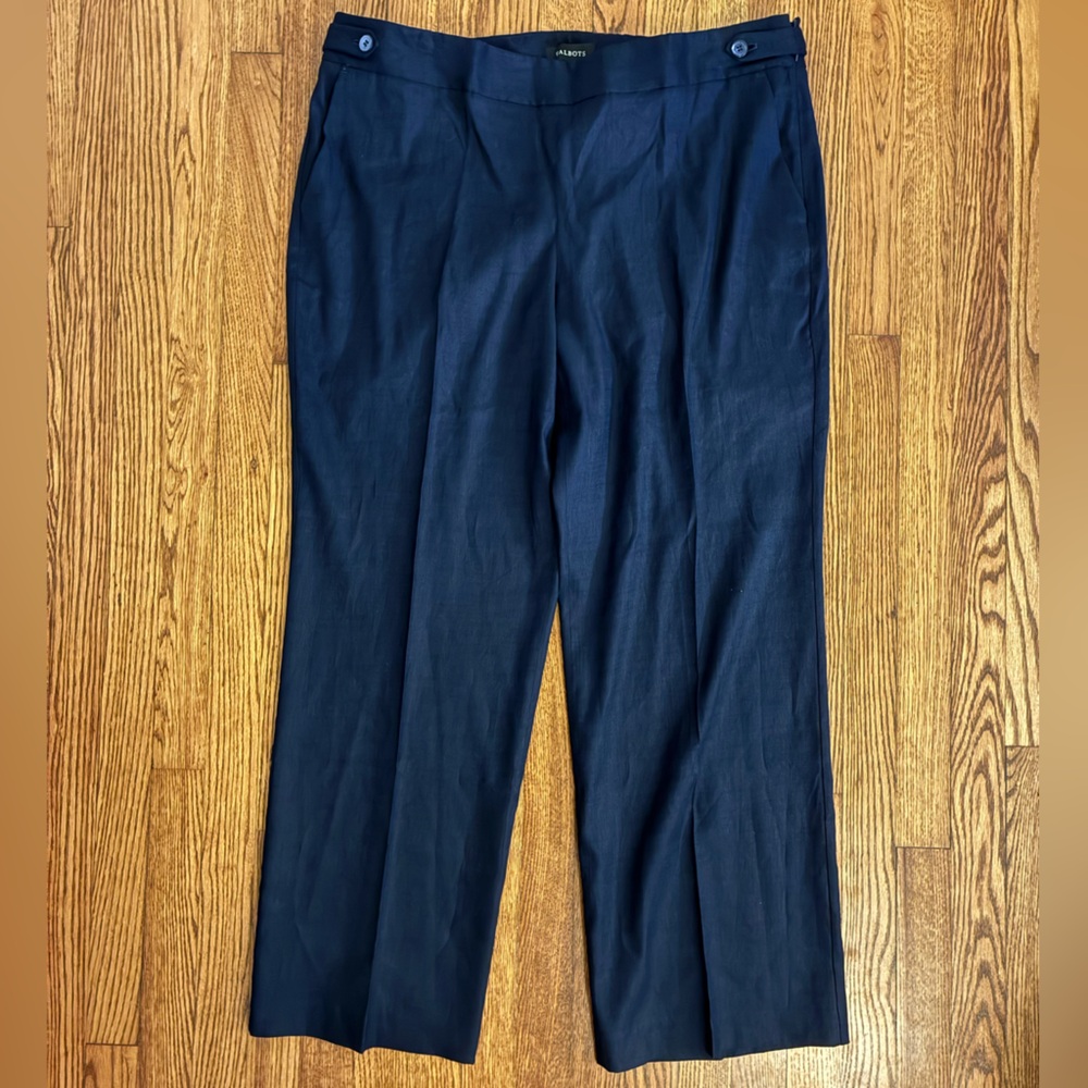 Talbots Woman’s Linen Trousers in Navy, sz 18W, NWT